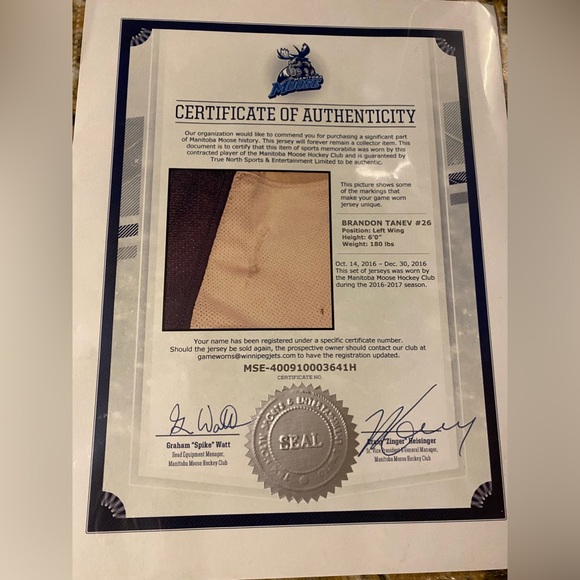 Brandon tanev game worn hockey jersey with cert of authenticity - Picture 4 of 11